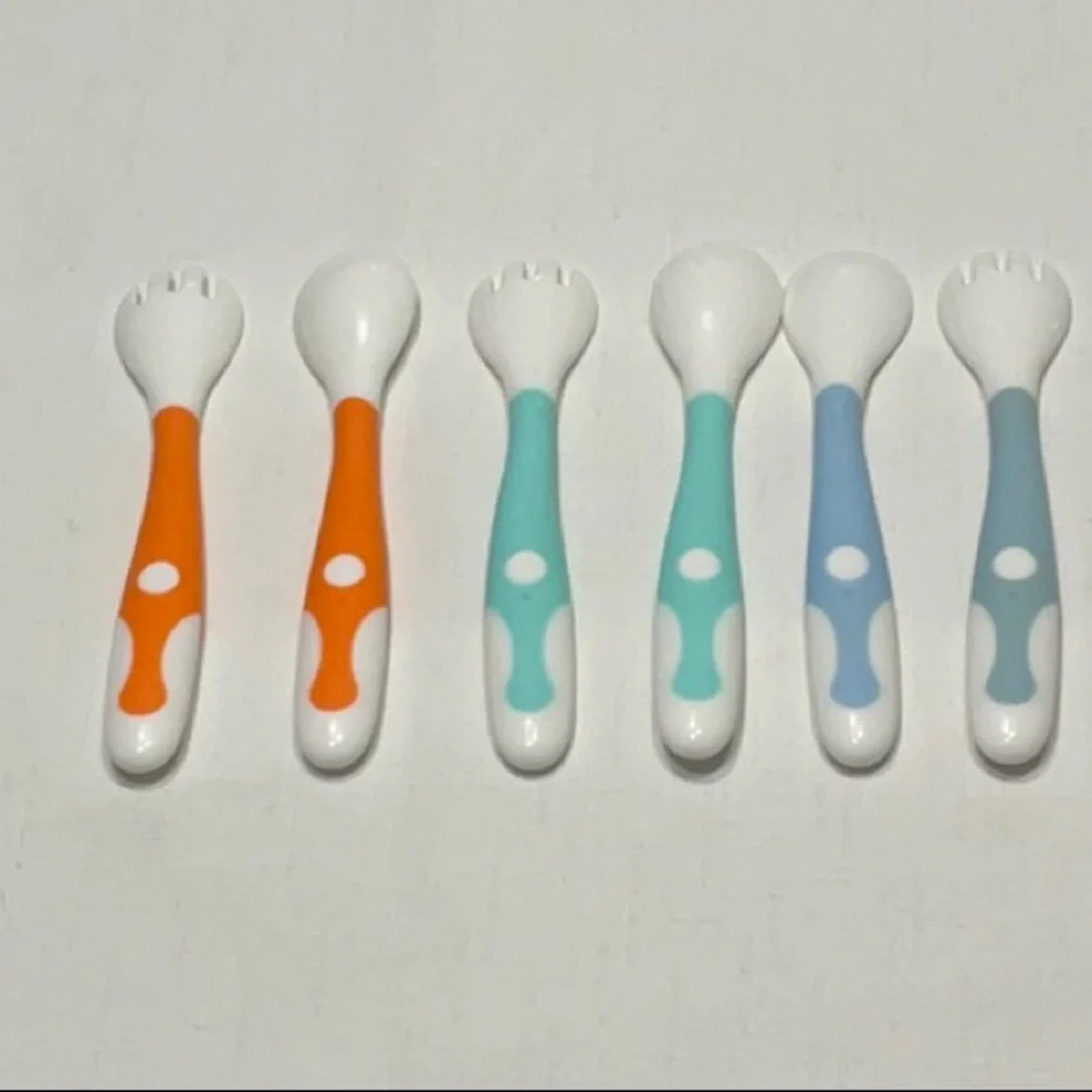 Set of 6 Colorful Baby Spoons and Forks